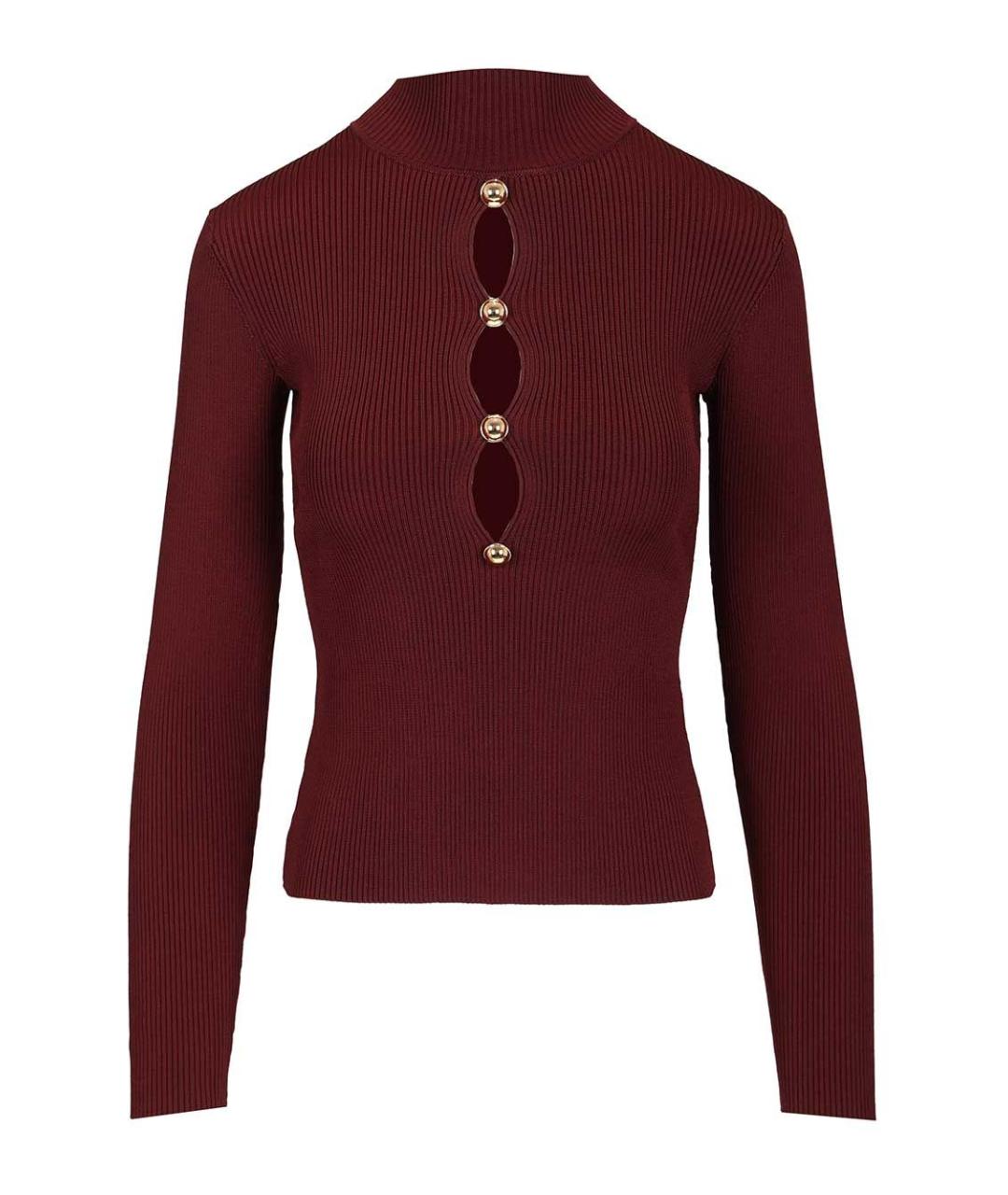 SELF-PORTRAIT Бордовый вискозный джемпер / свитер, фото 1