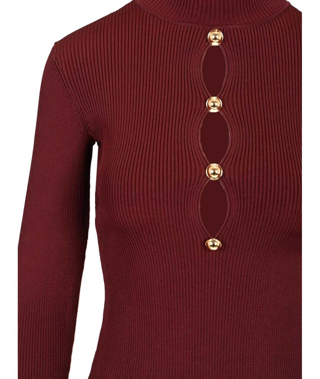 SELF-PORTRAIT Бордовый вискозный джемпер / свитер, фото 3