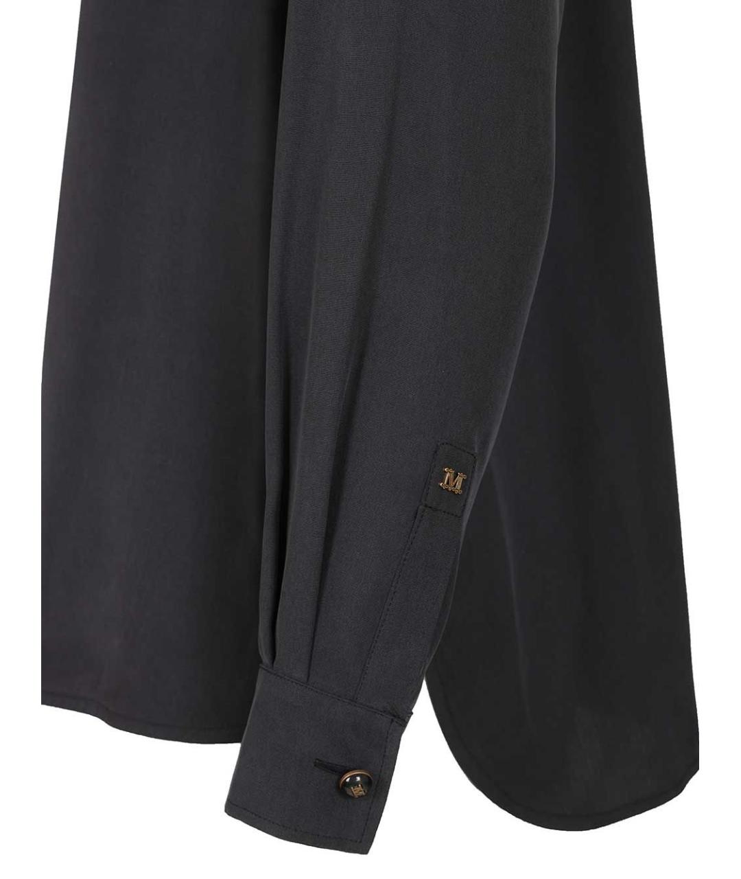 MAX MARA Темно-синяя шелковая рубашка, фото 5