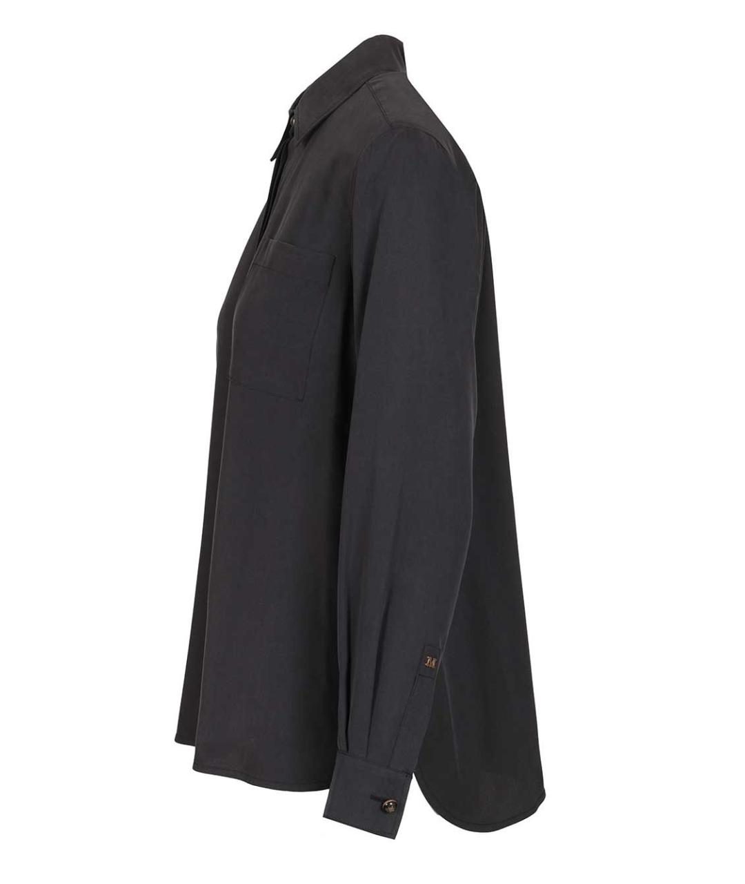 MAX MARA Темно-синяя шелковая рубашка, фото 3