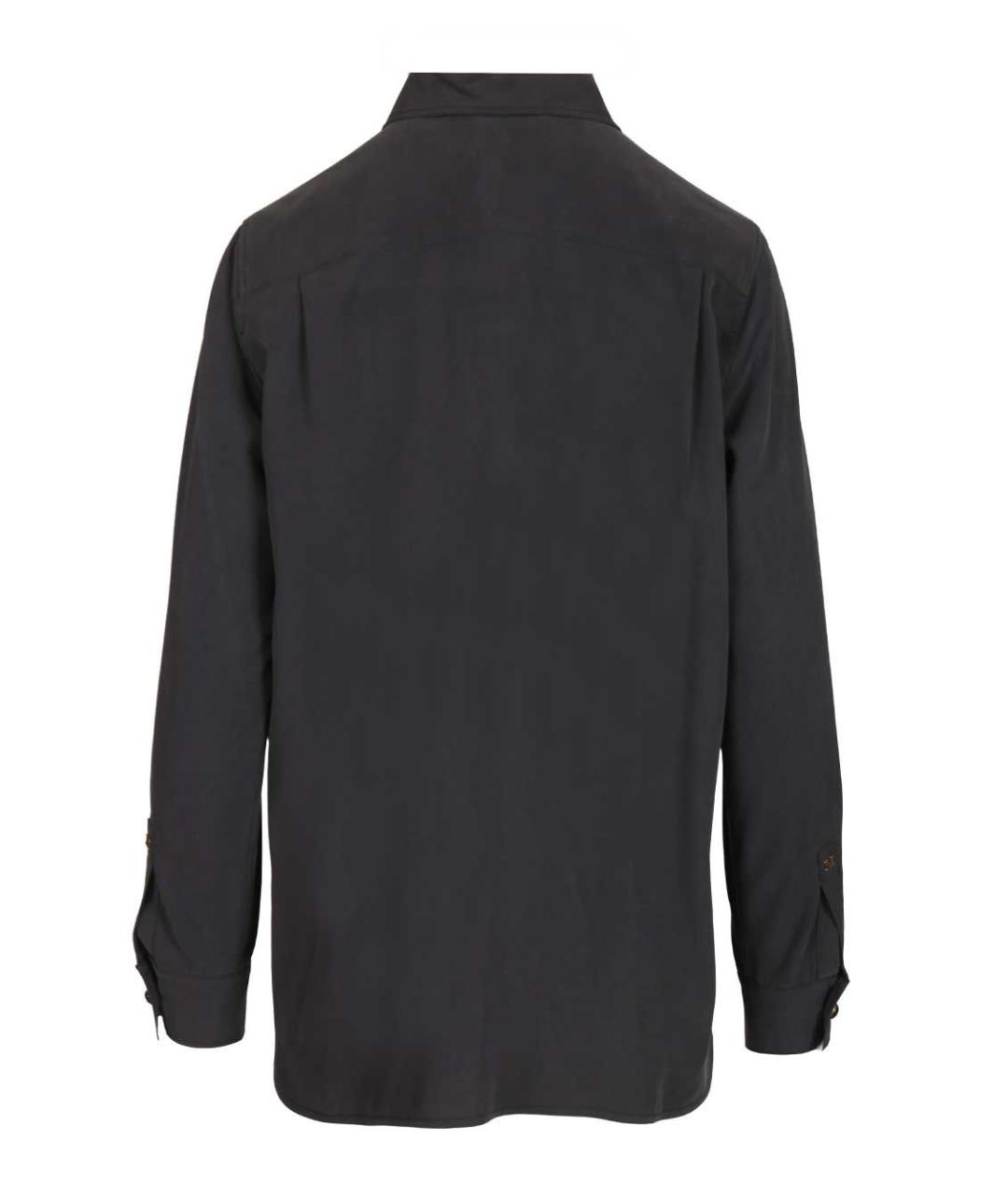 MAX MARA Темно-синяя шелковая рубашка, фото 2