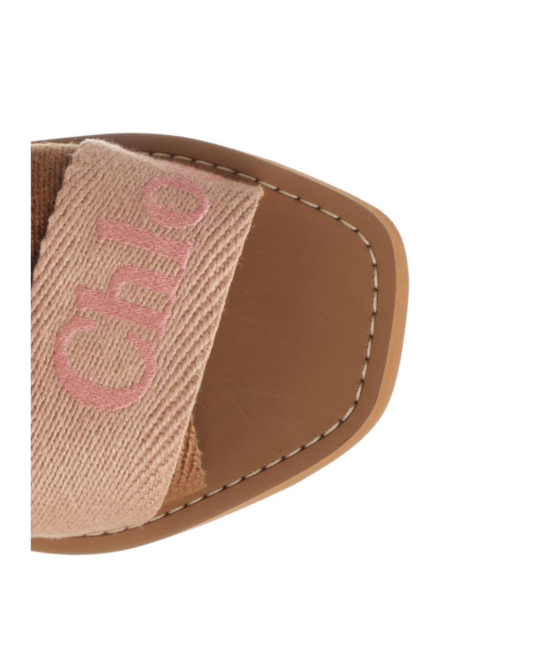 CHLOE Розовые текстильные шлепанцы, фото 4