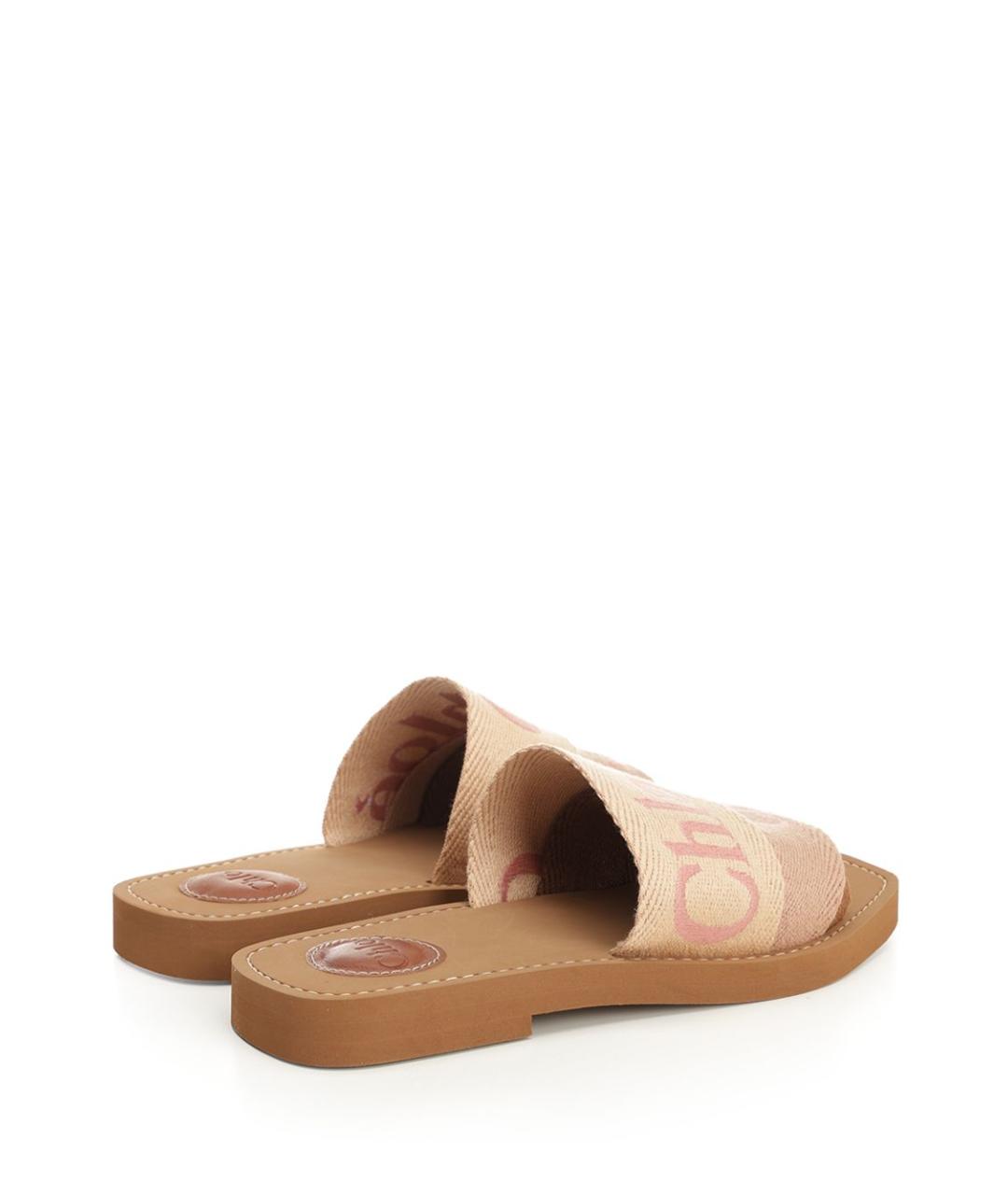 CHLOE Розовые текстильные шлепанцы, фото 3