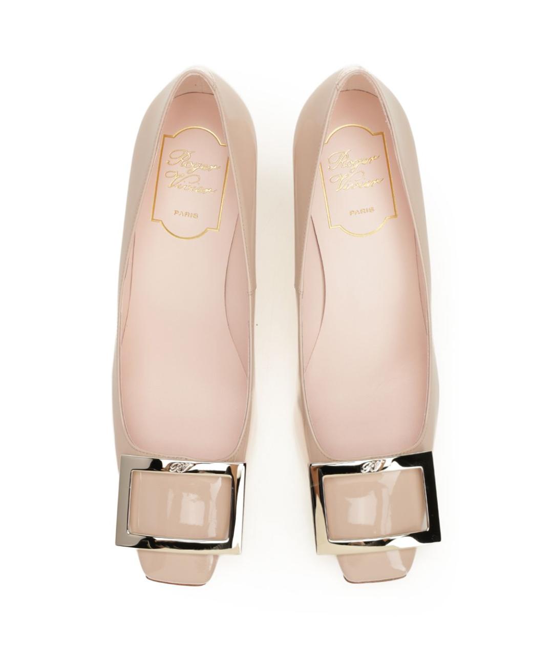 ROGER VIVIER Бежевые кожаные туфли, фото 5