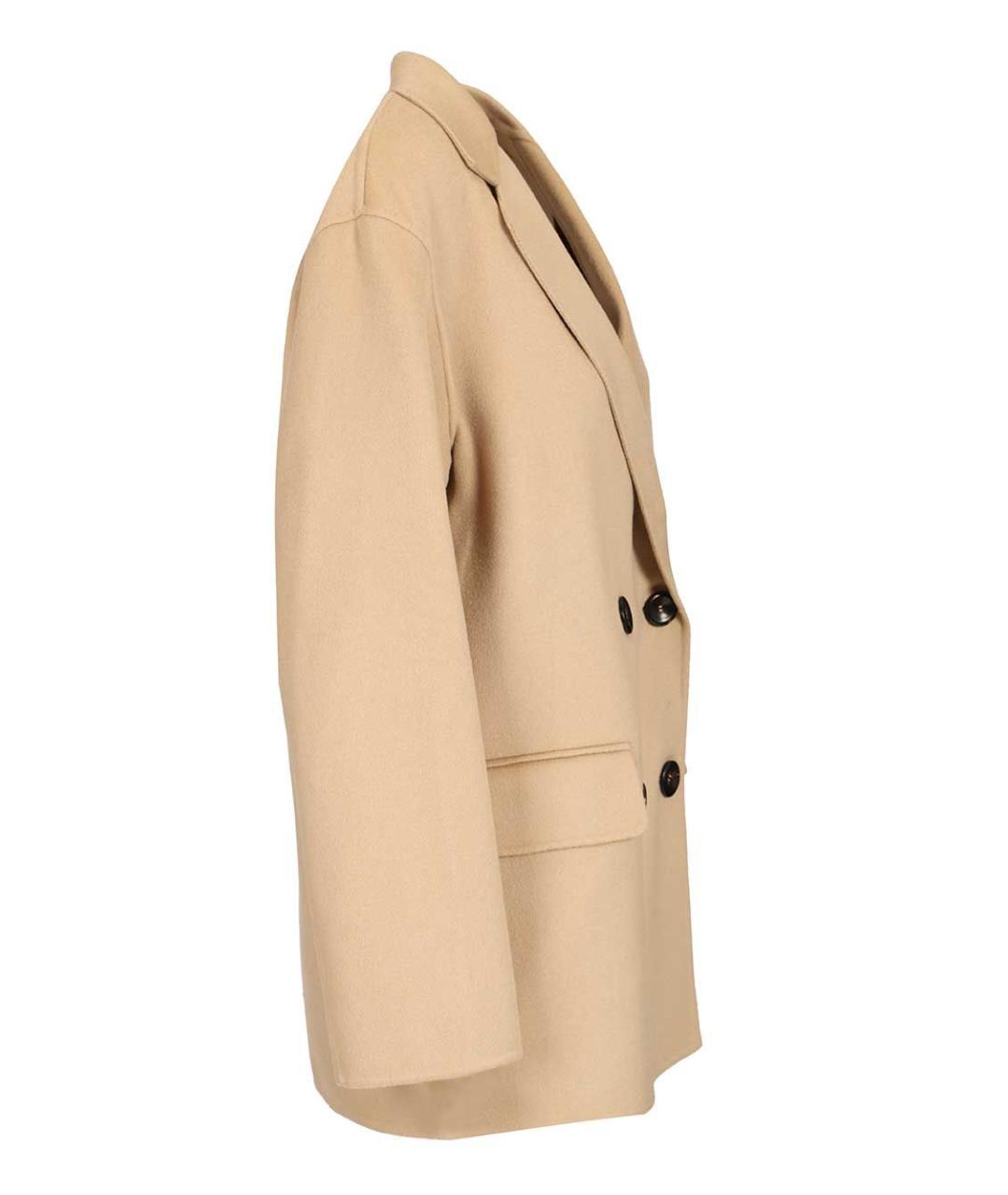 MAX MARA STUDIO Бежевое шерстяное пальто, фото 3