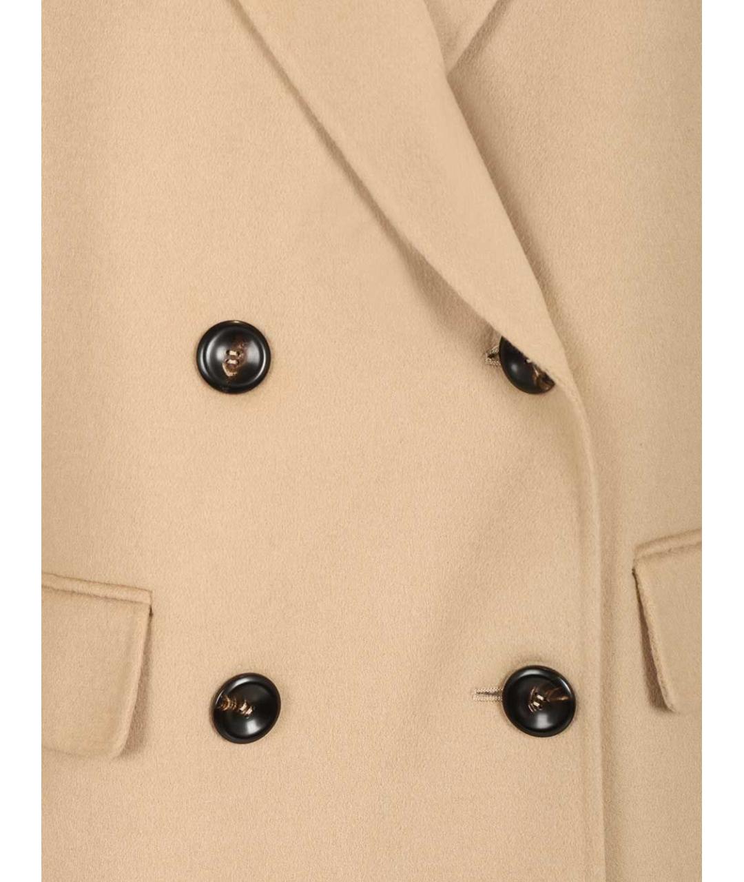 MAX MARA STUDIO Бежевое шерстяное пальто, фото 4