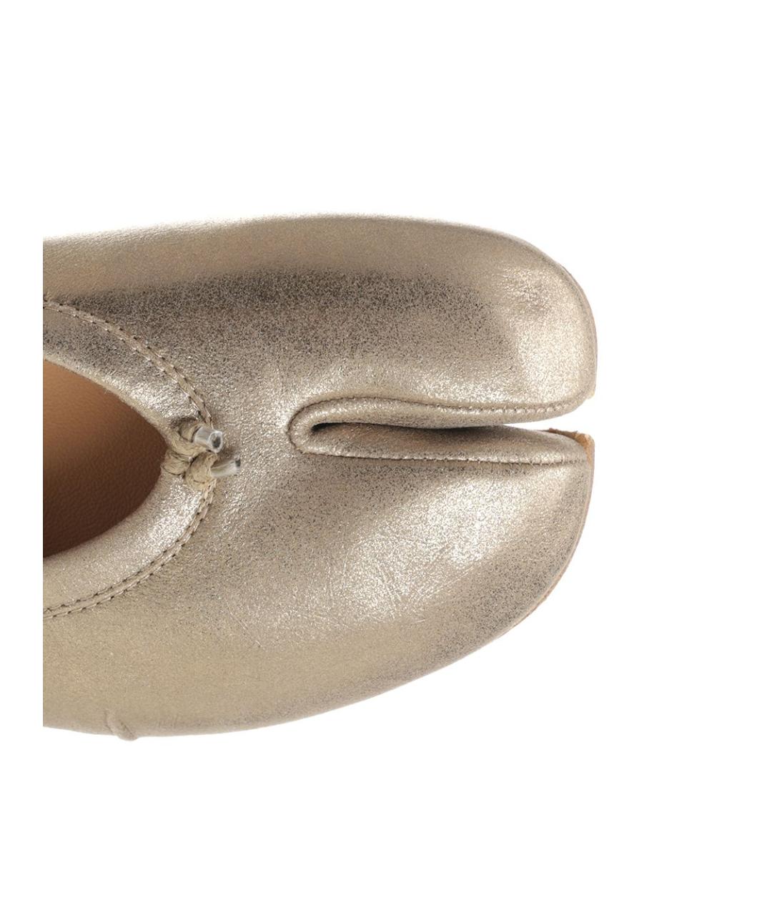 MAISON MARGIELA Золотые кожаные балетки, фото 4