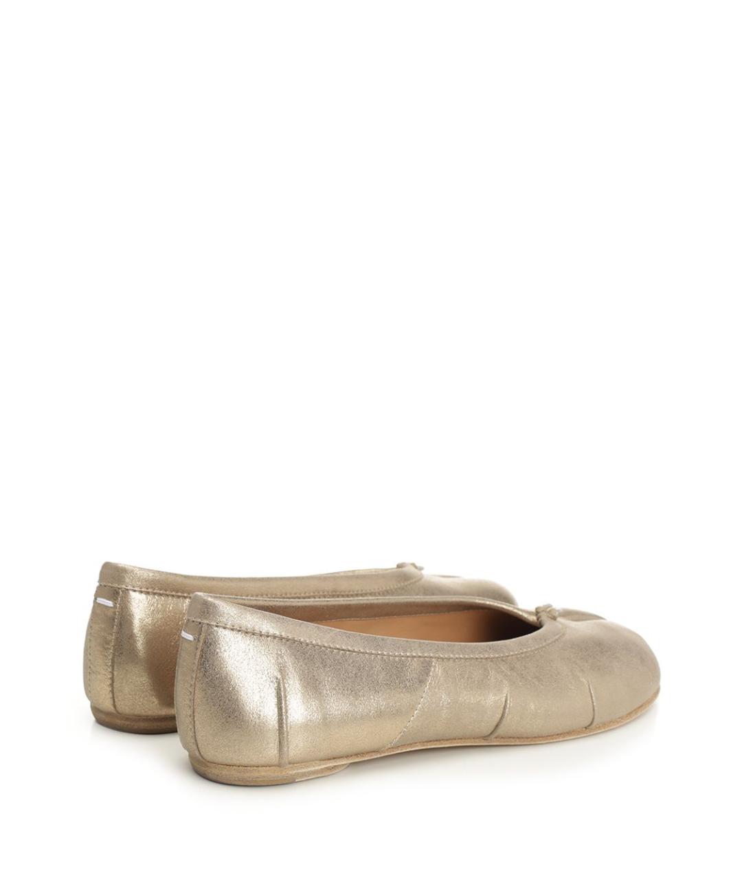MAISON MARGIELA Золотые кожаные балетки, фото 3