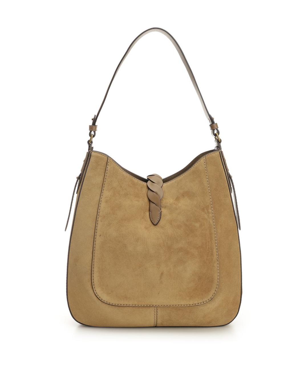 ISABEL MARANT Бежевая замшевая сумка через плечо, фото 3