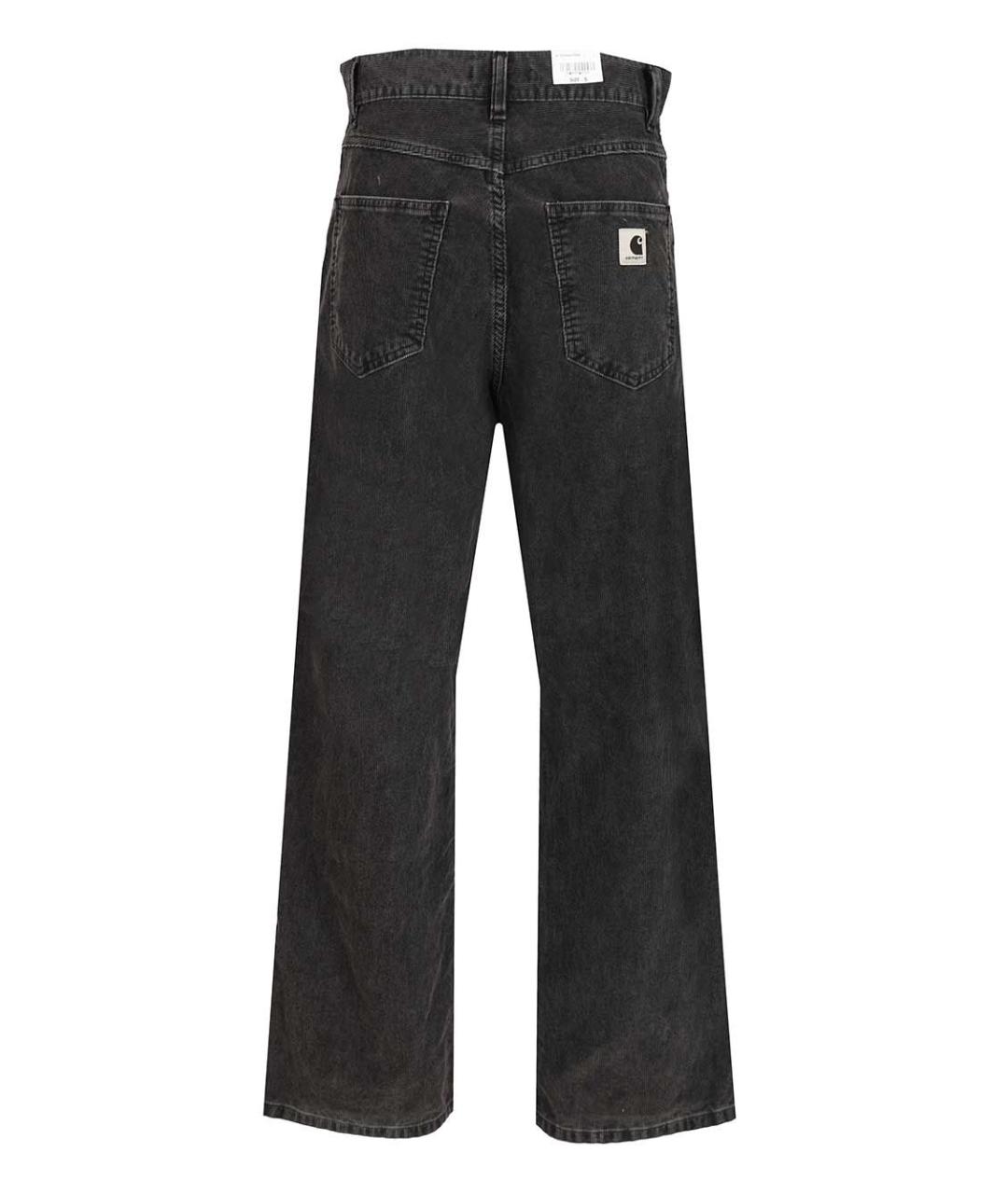 CARHARTT WIP Черные хлопковые прямые брюки, фото 2