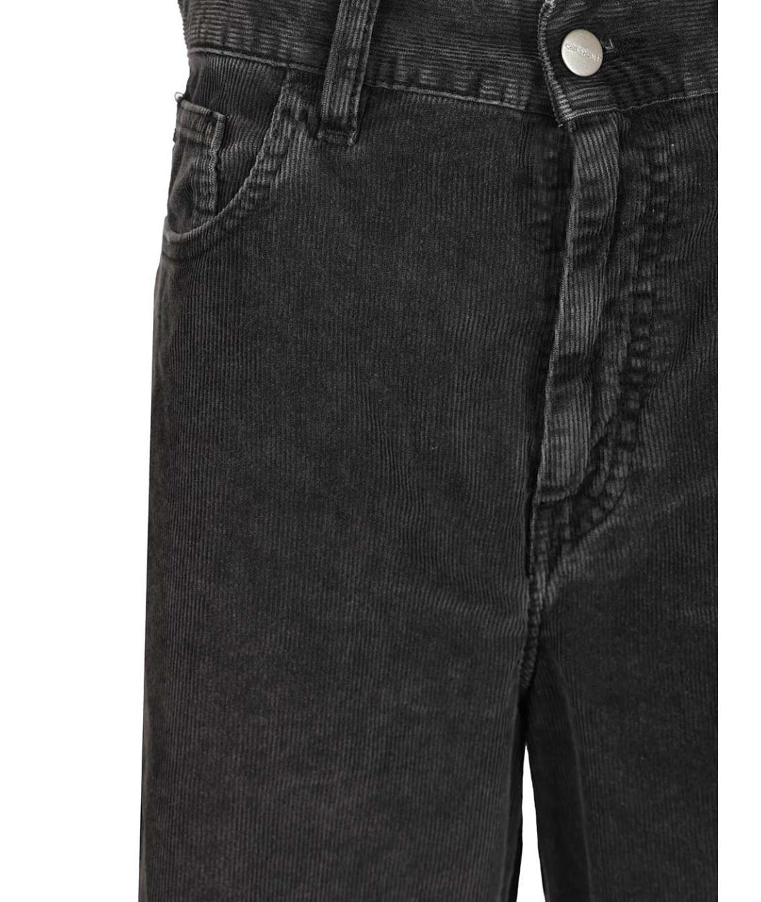 CARHARTT WIP Черные хлопковые прямые брюки, фото 3