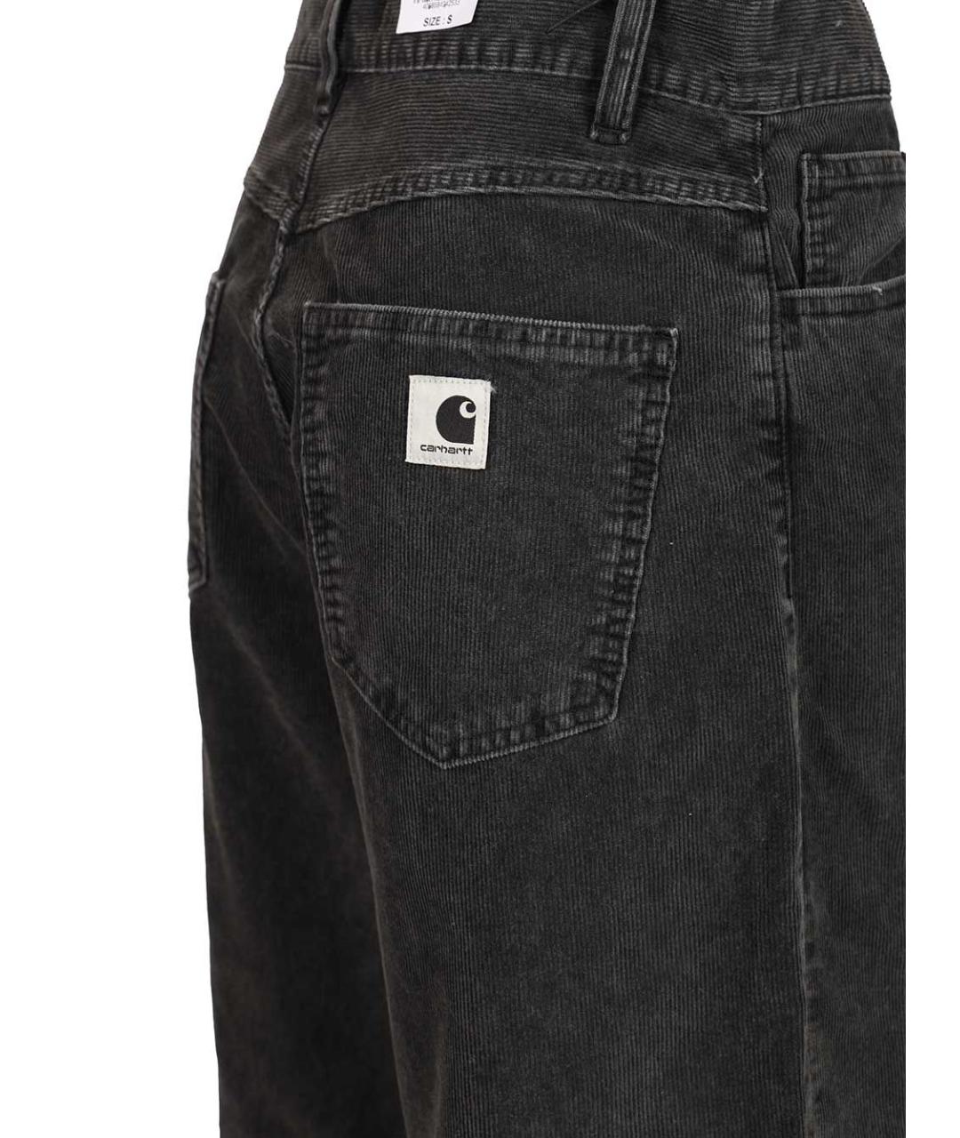 CARHARTT WIP Черные хлопковые прямые брюки, фото 4