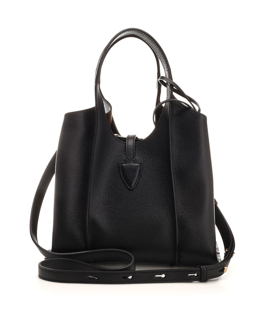 TOD'S Черная кожаная сумка тоут, фото 3