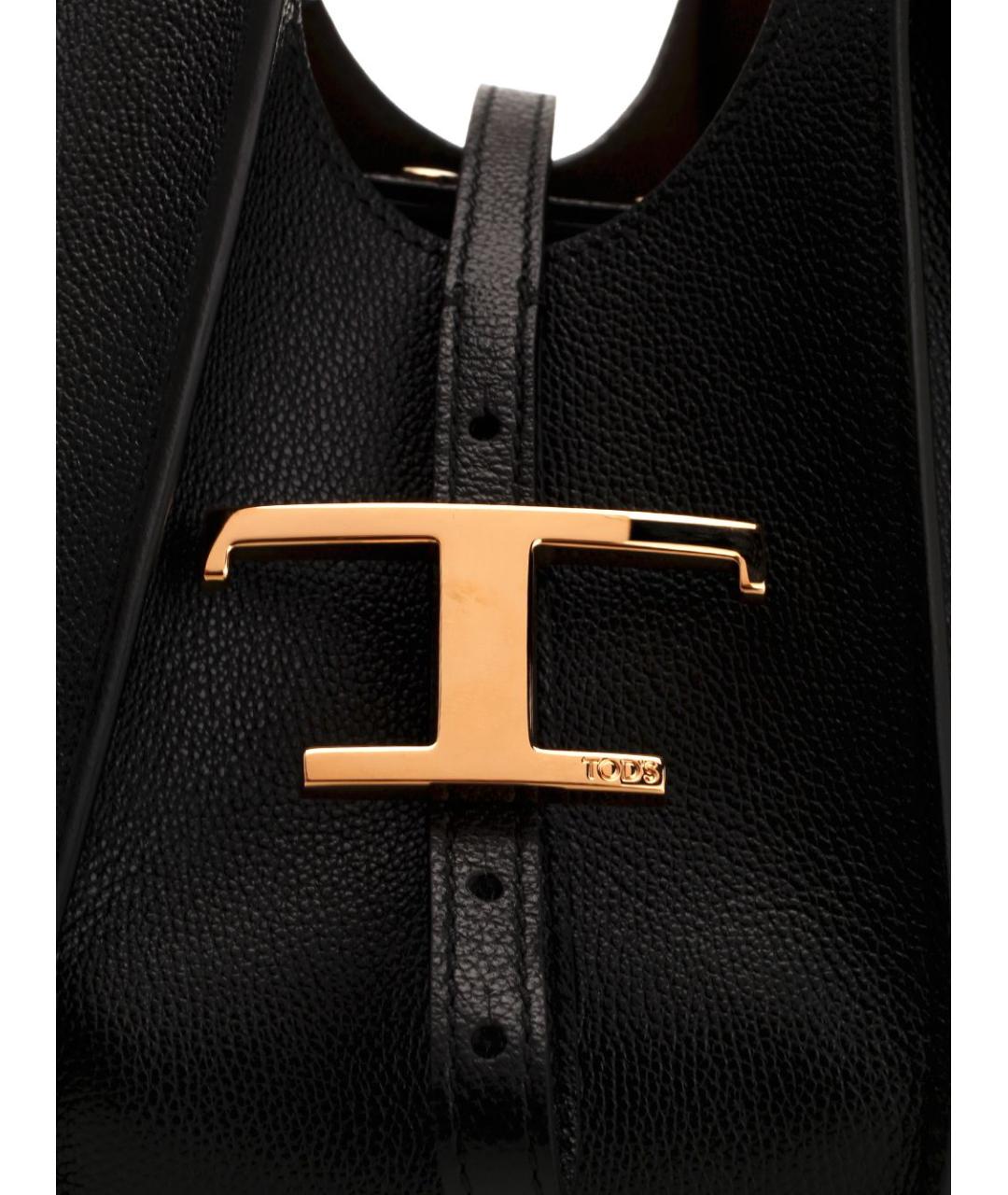 TOD'S Черная кожаная сумка тоут, фото 5