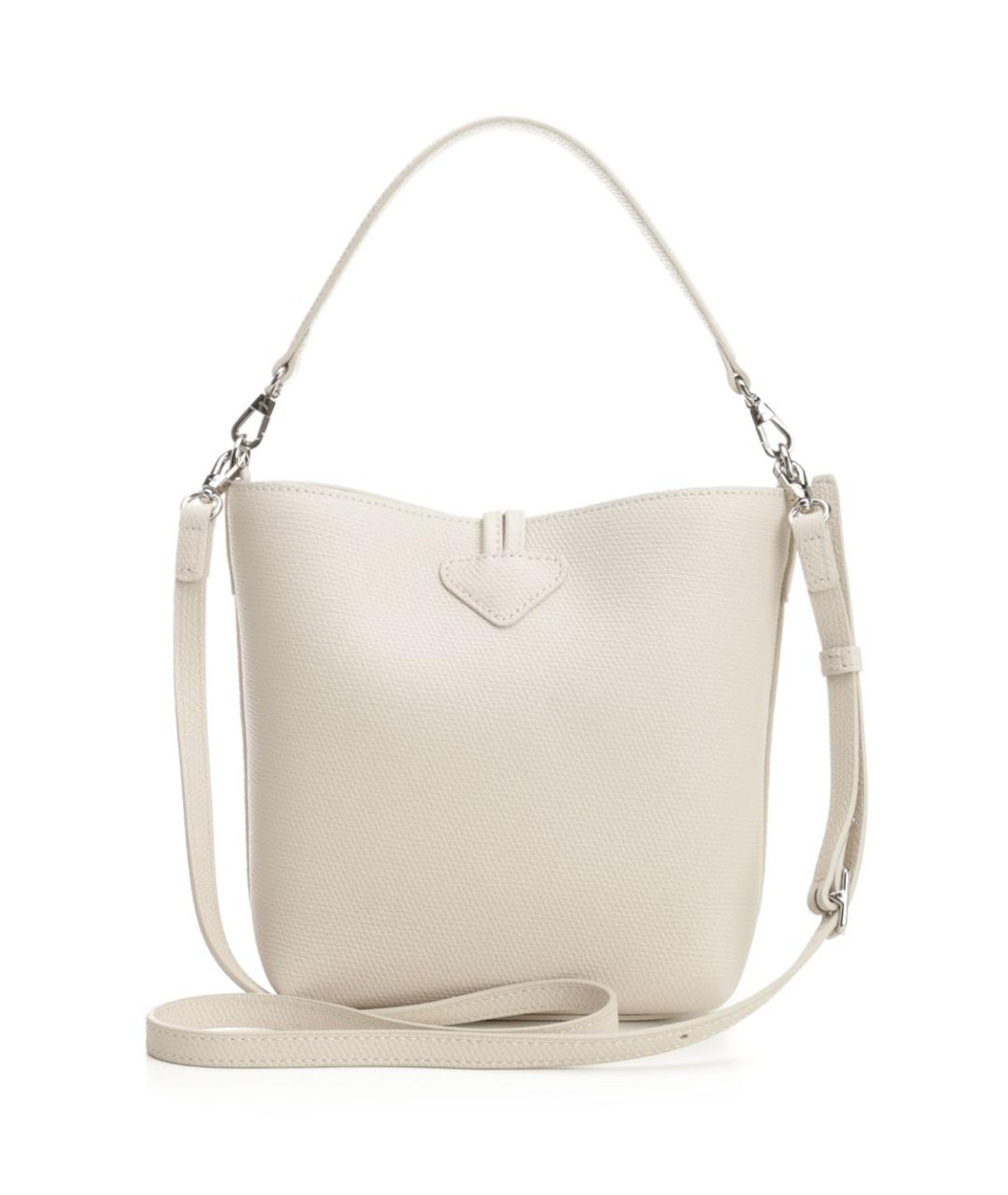 LONGCHAMP Белая кожаная сумка с короткими ручками, фото 3