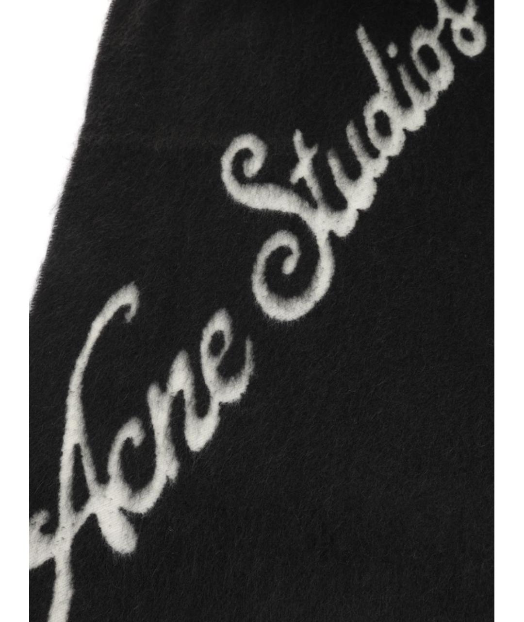 ACNE STUDIOS Черный шерстяной шарф, фото 3
