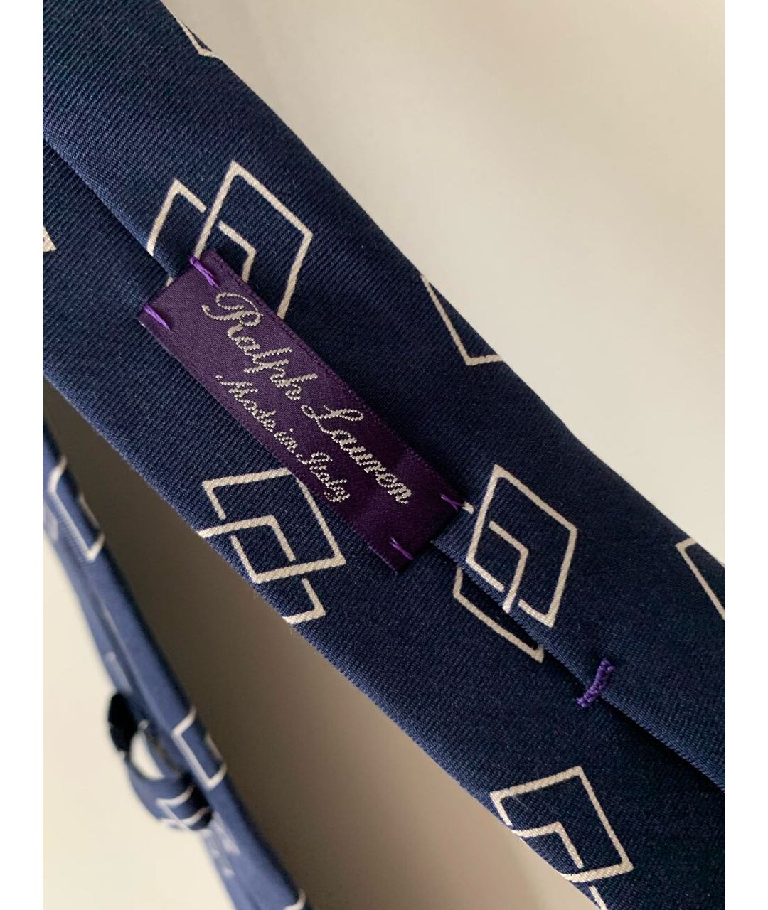 RALPH LAUREN Темно-синий шелковый галстук, фото 5