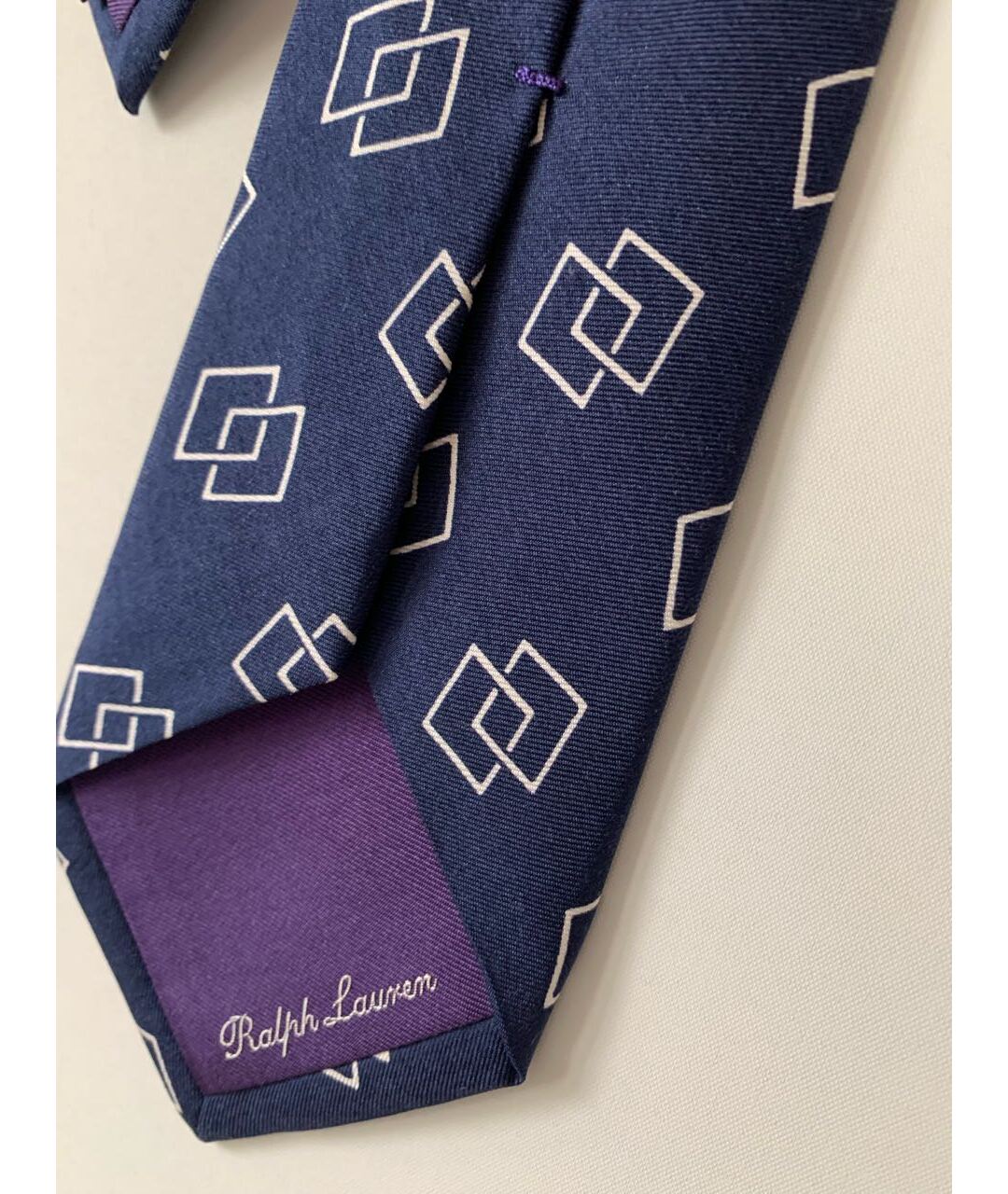 RALPH LAUREN Темно-синий шелковый галстук, фото 4