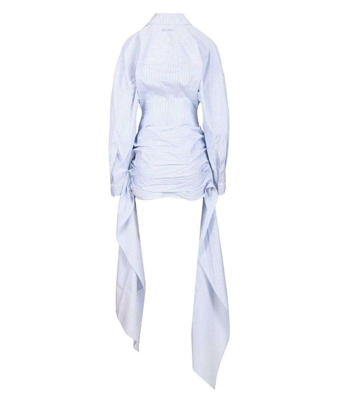 THE ATTICO Голубое хлопковое коктейльное платье, фото 2