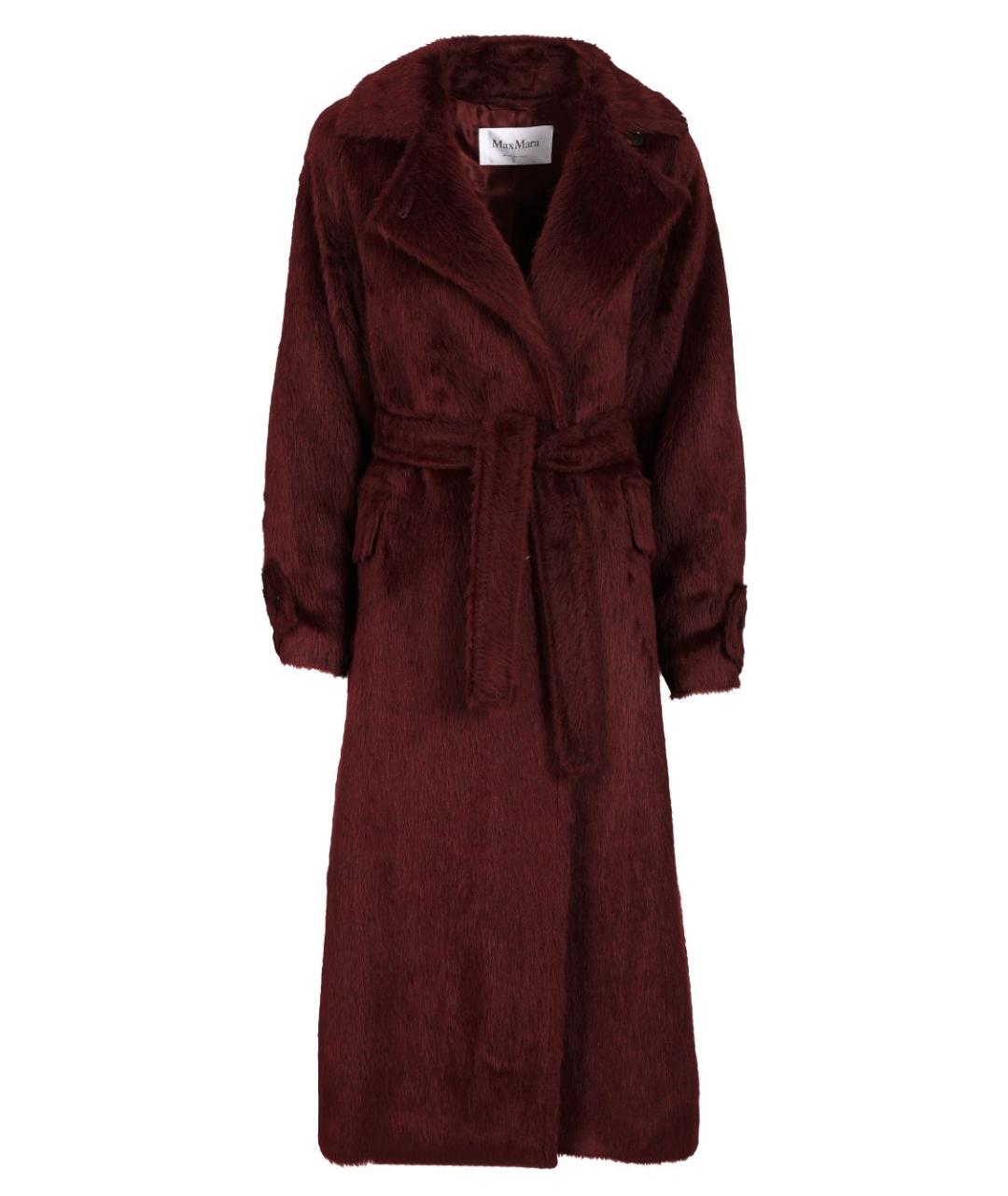 MAX MARA Бордовое шерстяное пальто, фото 1