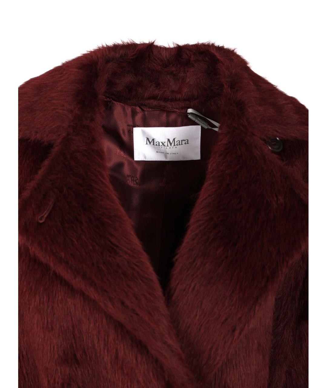 MAX MARA Бордовое шерстяное пальто, фото 5