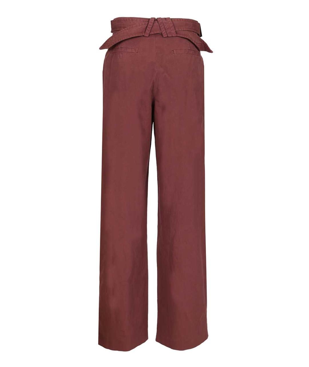THE ATTICO Бордовые хлопковые прямые брюки, фото 2
