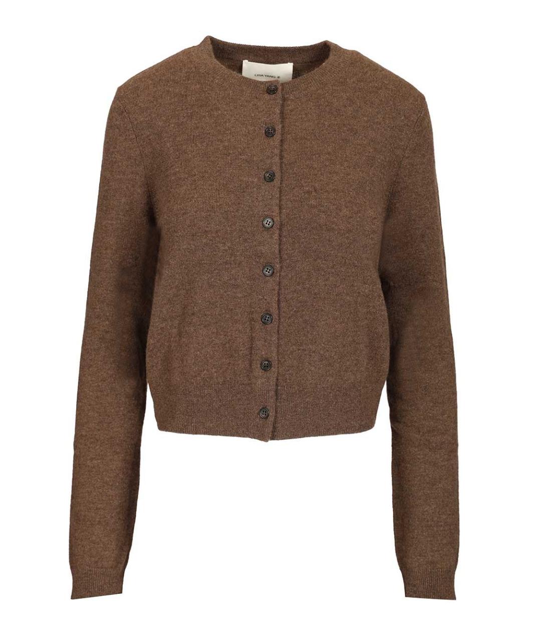 LISA YANG Коричневый кашемировый кардиган, фото 1