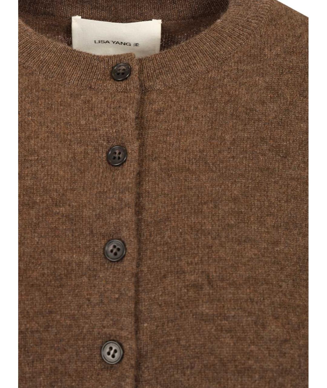 LISA YANG Коричневый кашемировый кардиган, фото 3