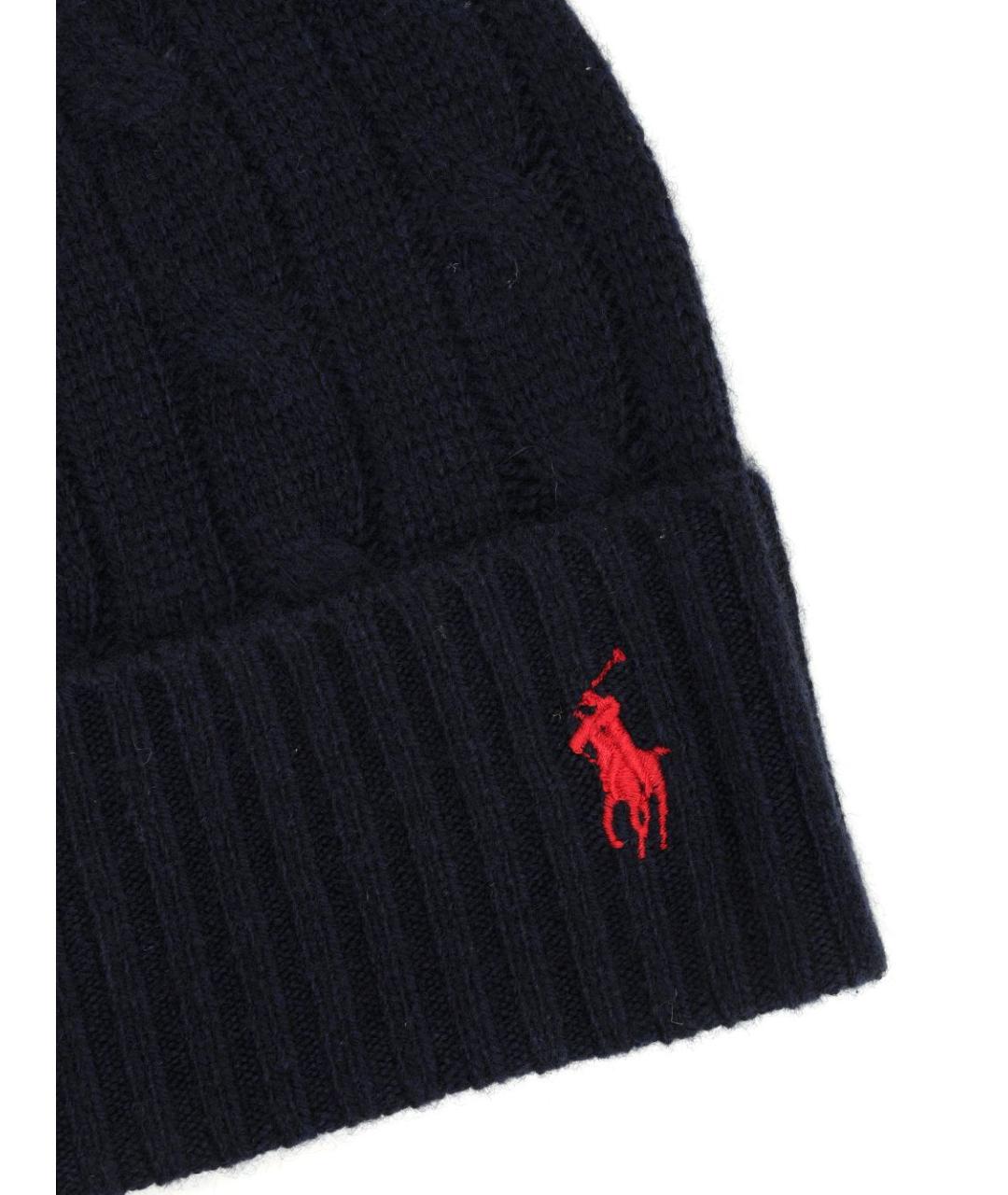 POLO RALPH LAUREN Синяя шерстяная шапка, фото 2