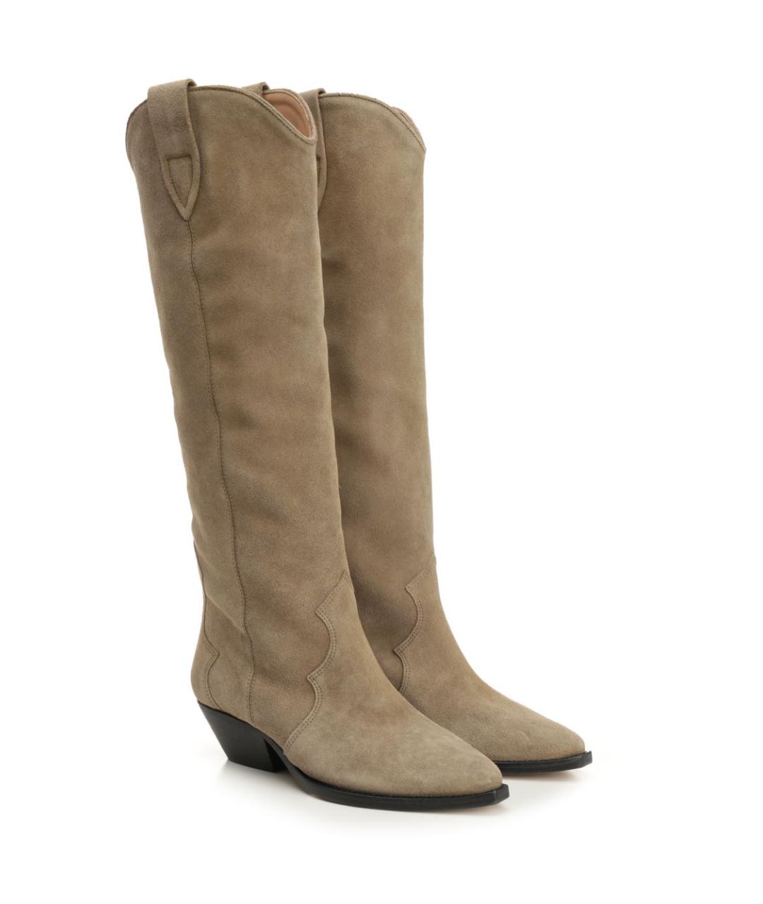 ISABEL MARANT Бежевые замшевые сапоги, фото 2