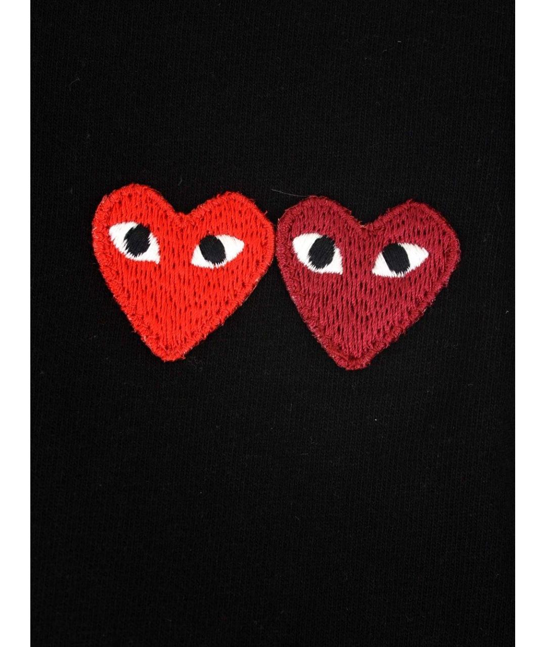 COMME DES GARÇONS PLAY Черная хлопковая футболка, фото 3
