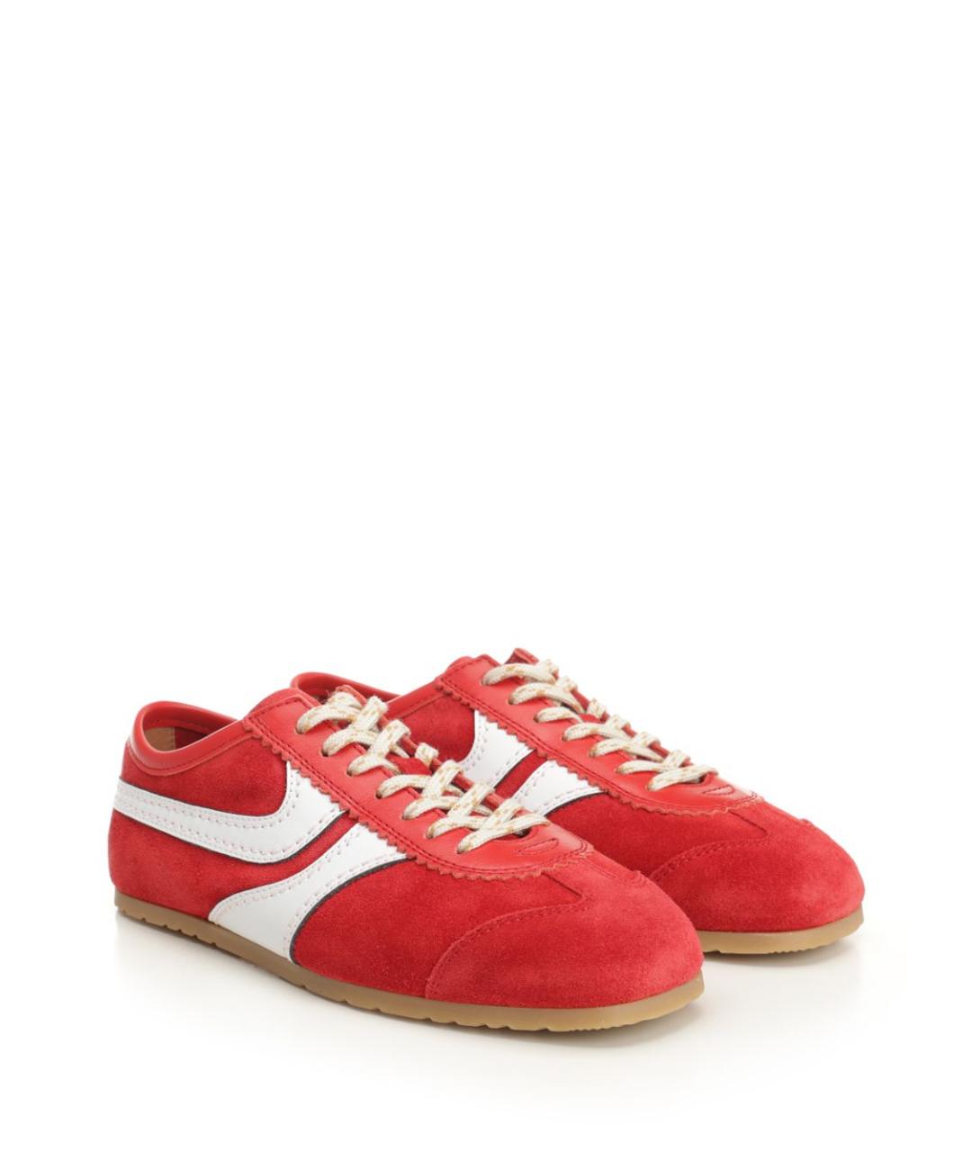 DRIES VAN NOTEN Красные замшевые кроссовки, фото 2