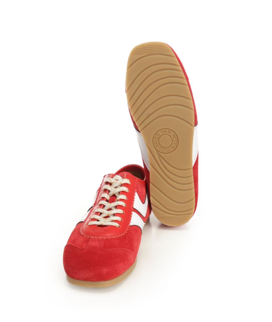 DRIES VAN NOTEN Красные замшевые кроссовки, фото 5