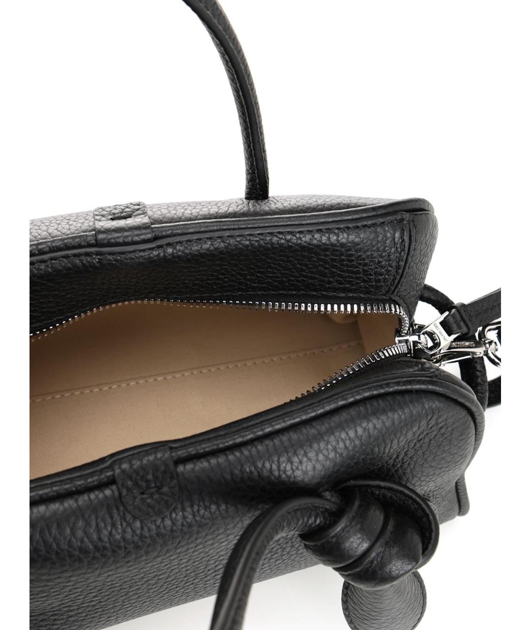 JACQUEMUS Черная кожаная сумка тоут, фото 4