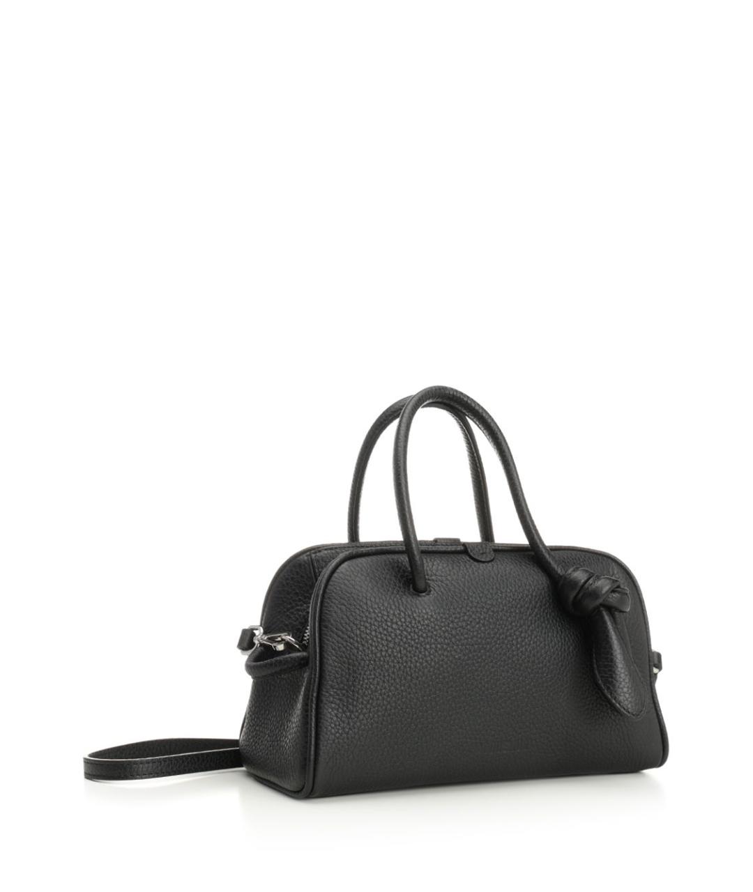 JACQUEMUS Черная кожаная сумка тоут, фото 2