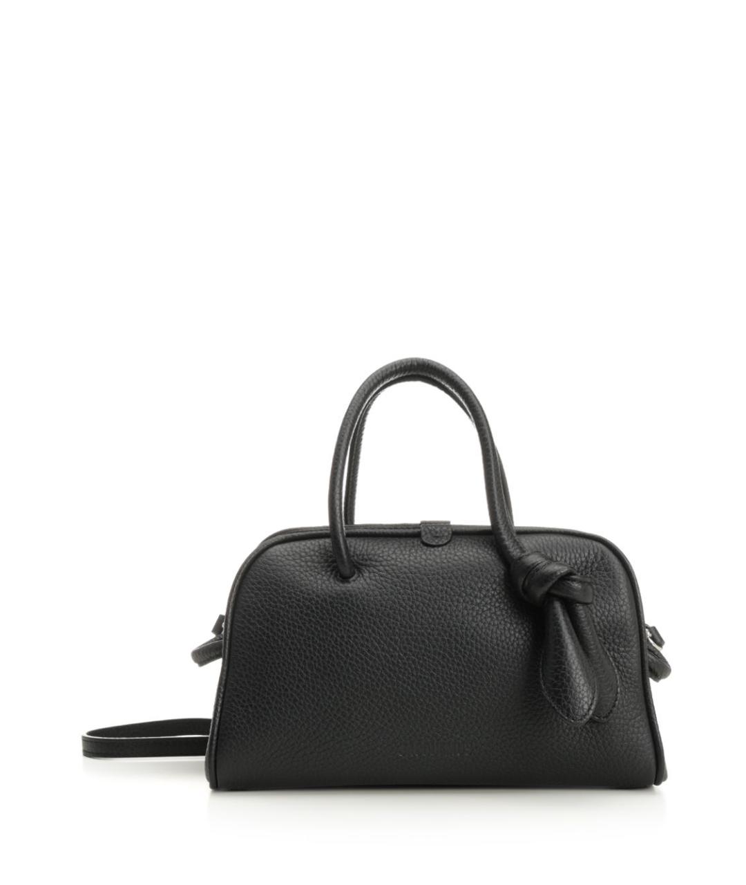 JACQUEMUS Черная кожаная сумка тоут, фото 1