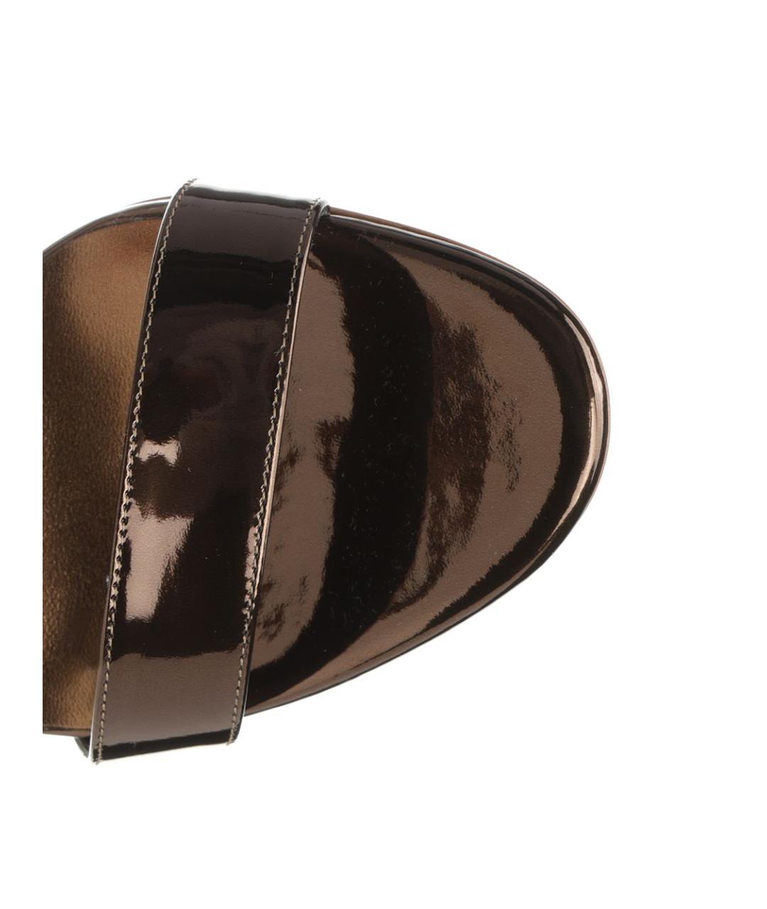 CHRISTIAN LOUBOUTIN Коричневые кожаные босоножки, фото 4