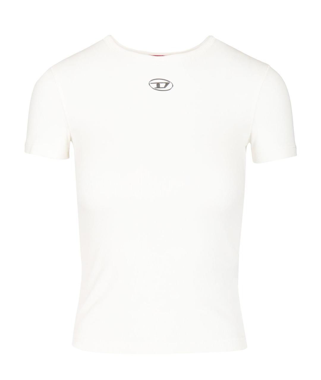DIESEL Белая хлопко-эластановая футболка, фото 1