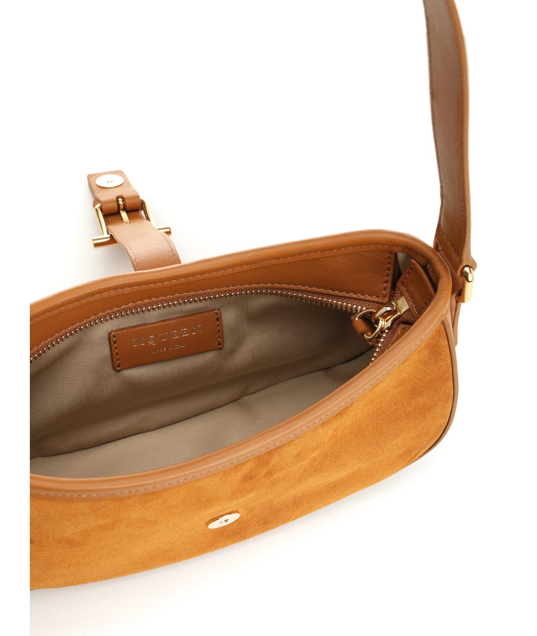 ALEXANDER MCQUEEN Коричневая замшевая сумка через плечо, фото 4