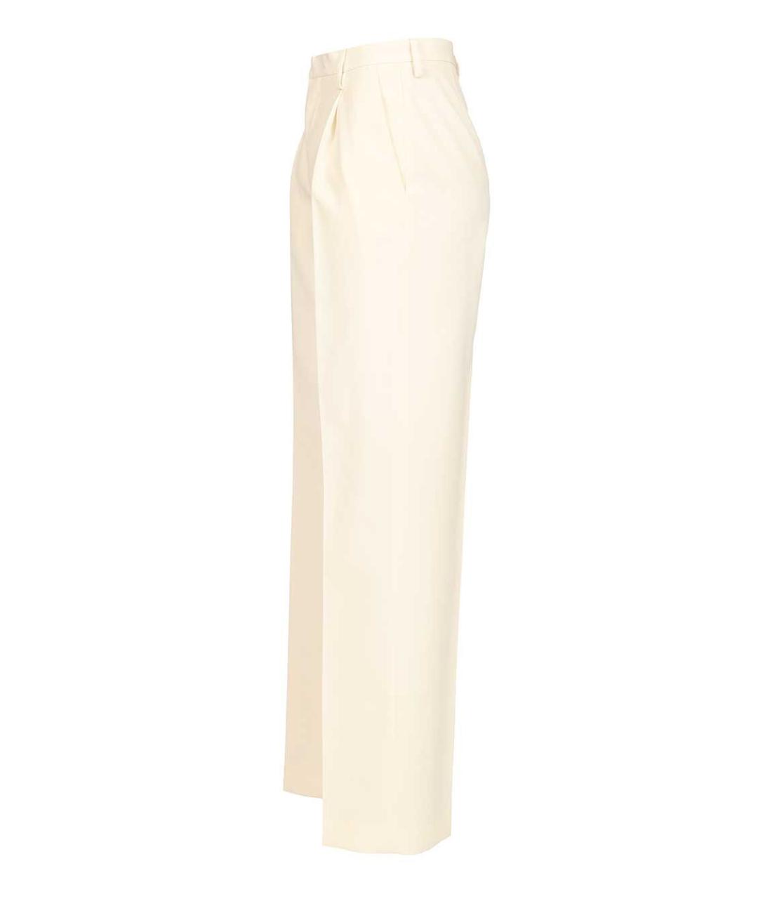 MM6 MAISON MARGIELA Бежевые хлопковые прямые брюки, фото 3