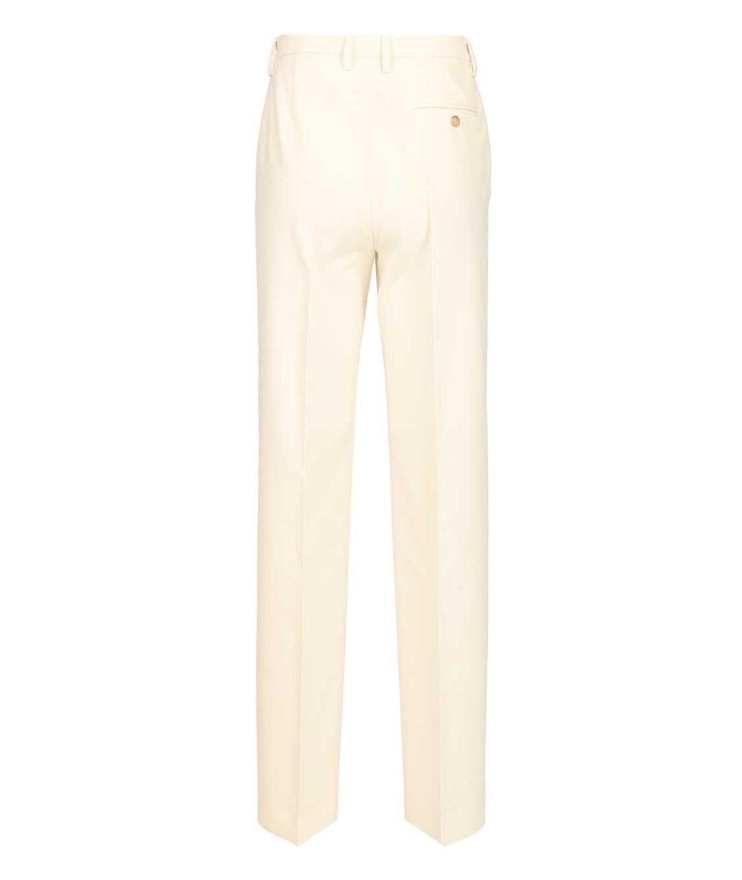 MM6 MAISON MARGIELA Бежевые хлопковые прямые брюки, фото 2