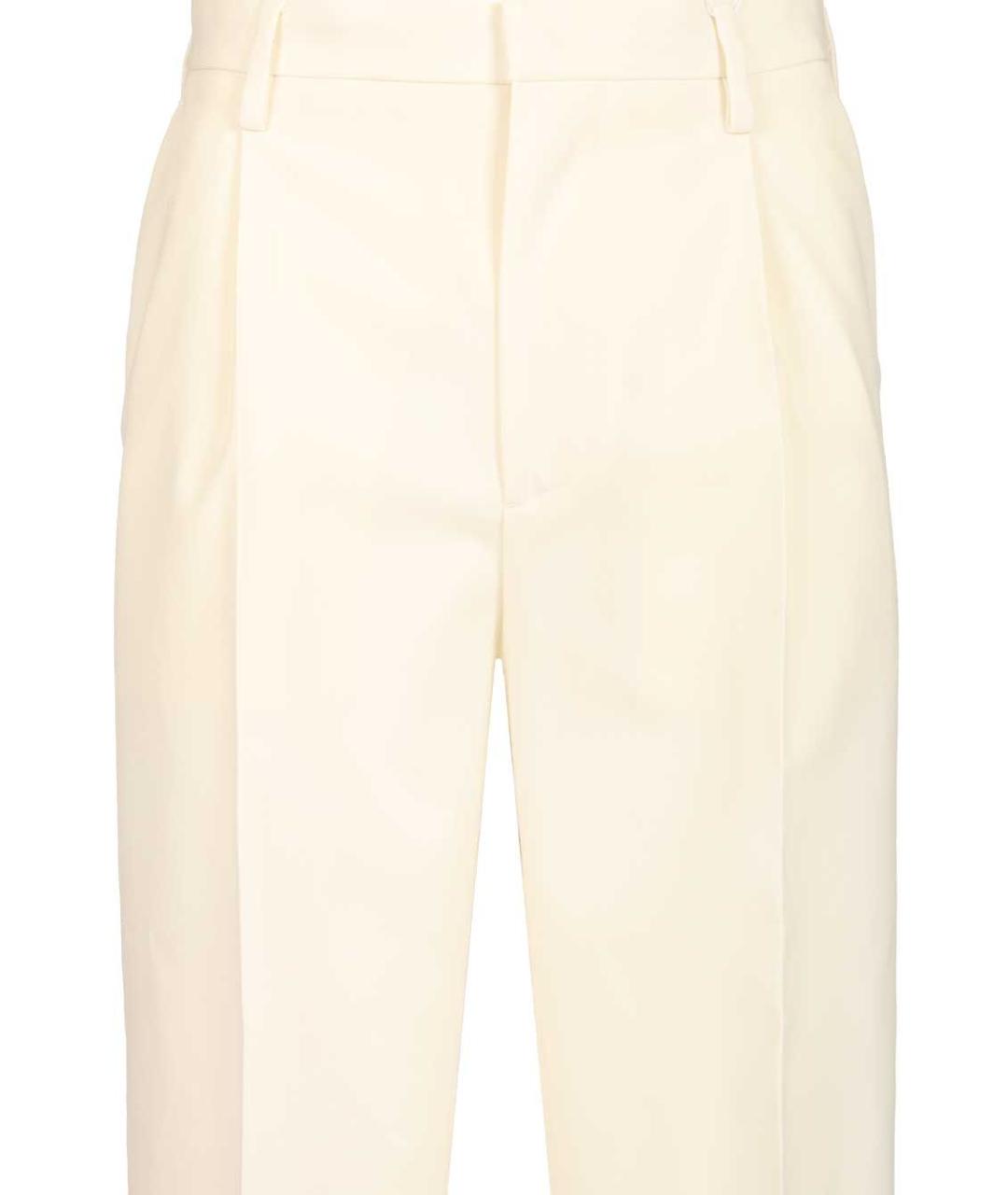 MM6 MAISON MARGIELA Бежевые хлопковые прямые брюки, фото 4