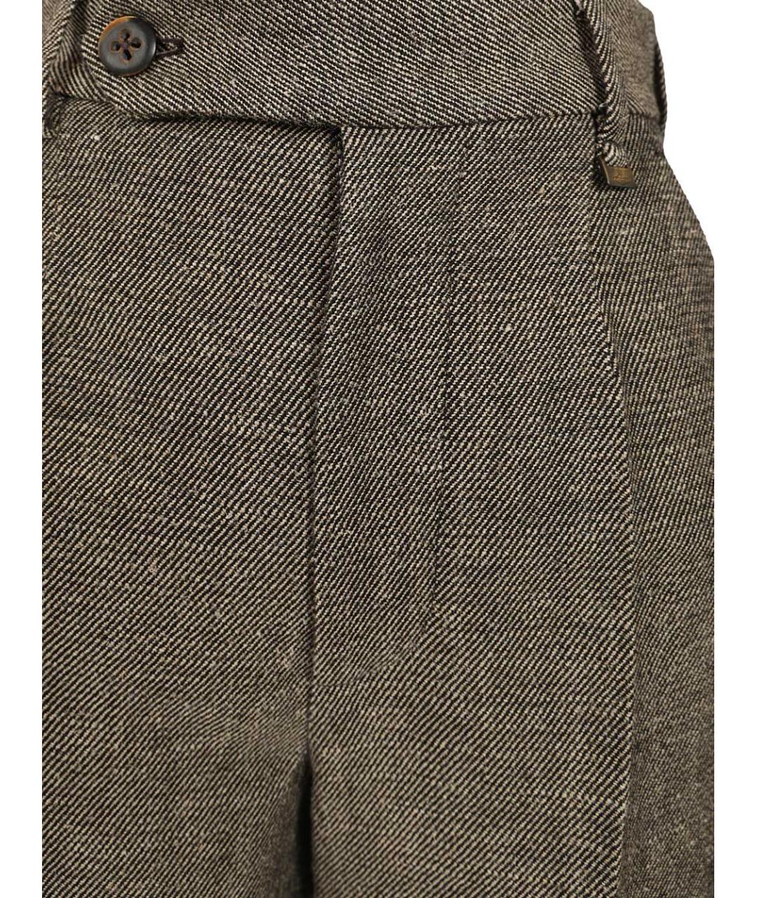VIVIENNE WESTWOOD Коричневые льняные прямые брюки, фото 6