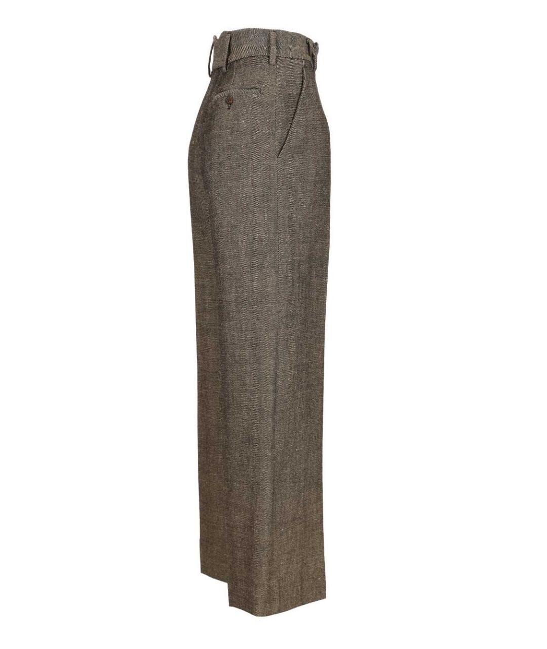 VIVIENNE WESTWOOD Коричневые льняные прямые брюки, фото 3