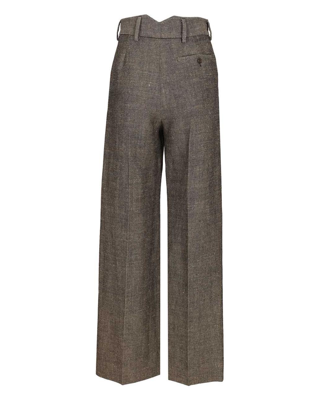 VIVIENNE WESTWOOD Коричневые льняные прямые брюки, фото 2