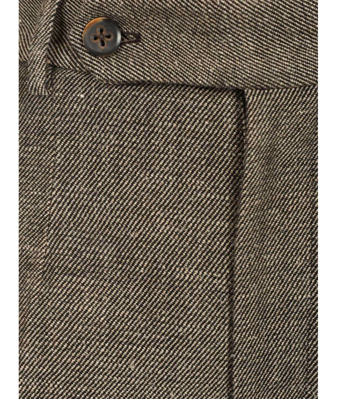 VIVIENNE WESTWOOD Коричневые льняные прямые брюки, фото 5