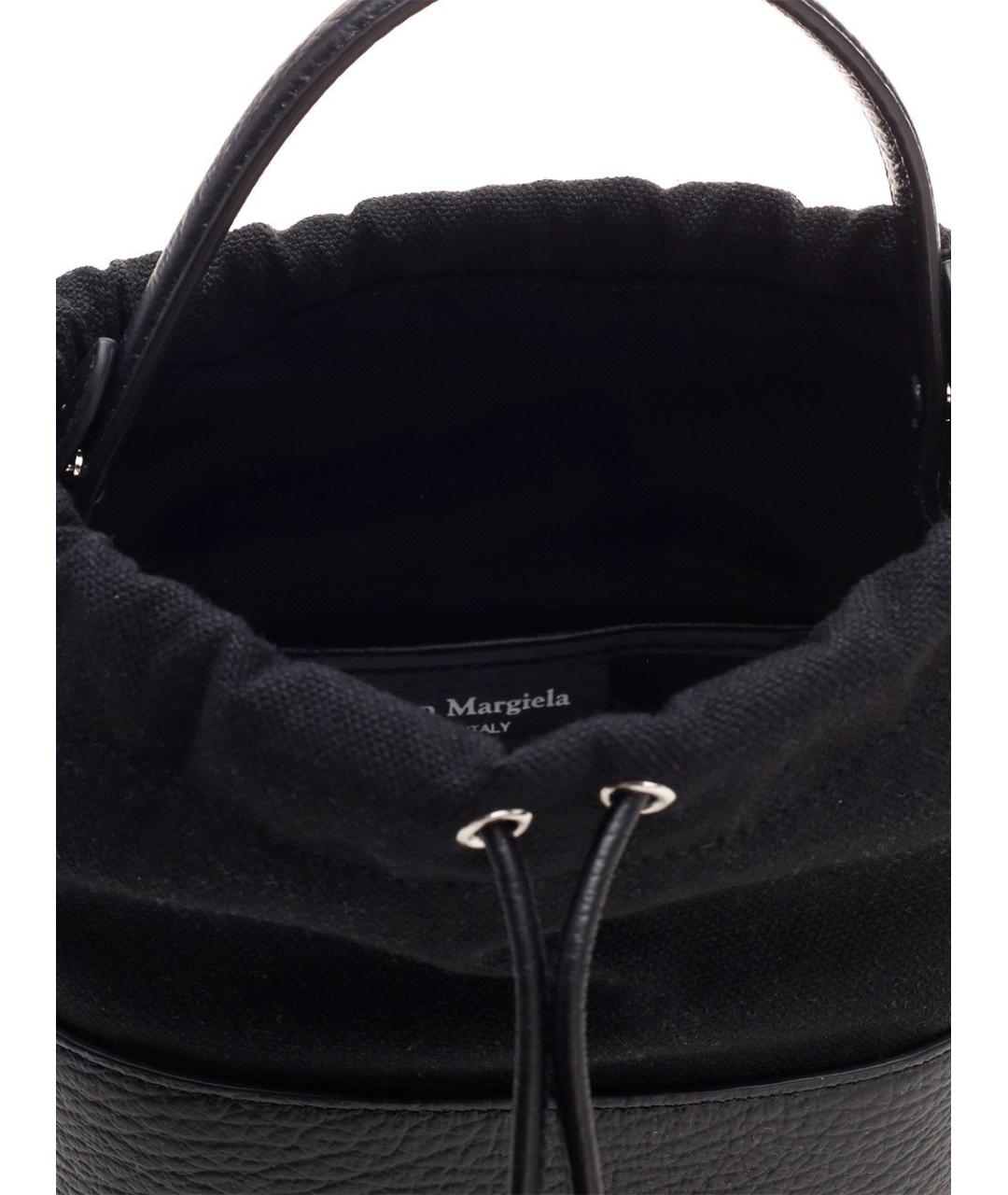 MAISON MARGIELA Черная кожаная сумка через плечо, фото 4