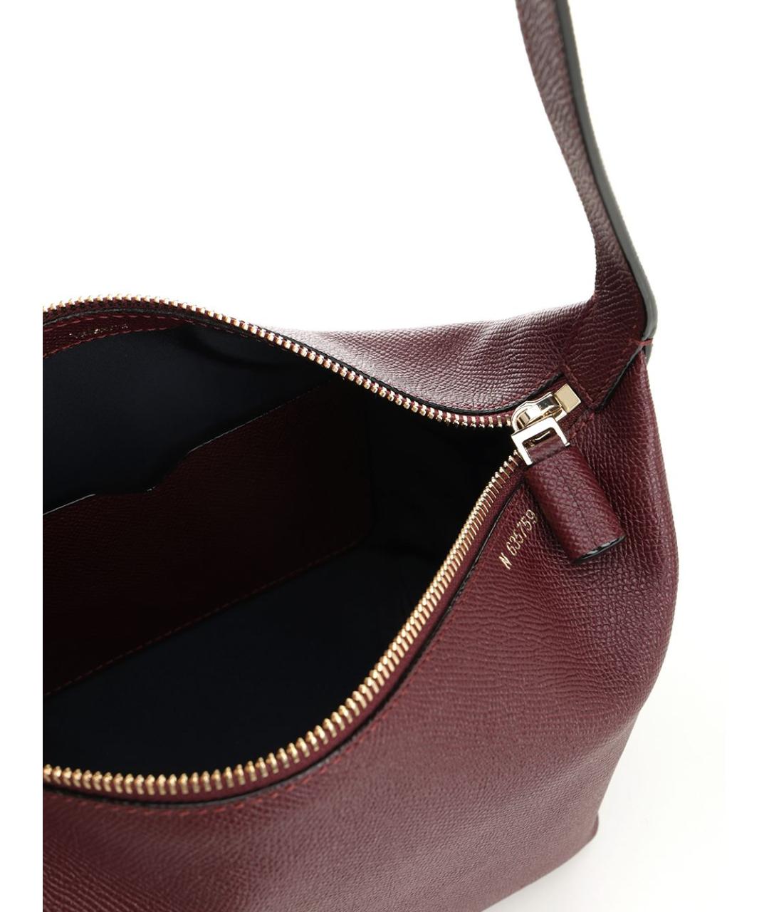 VALEXTRA Бордовая кожаная сумка с короткими ручками, фото 5