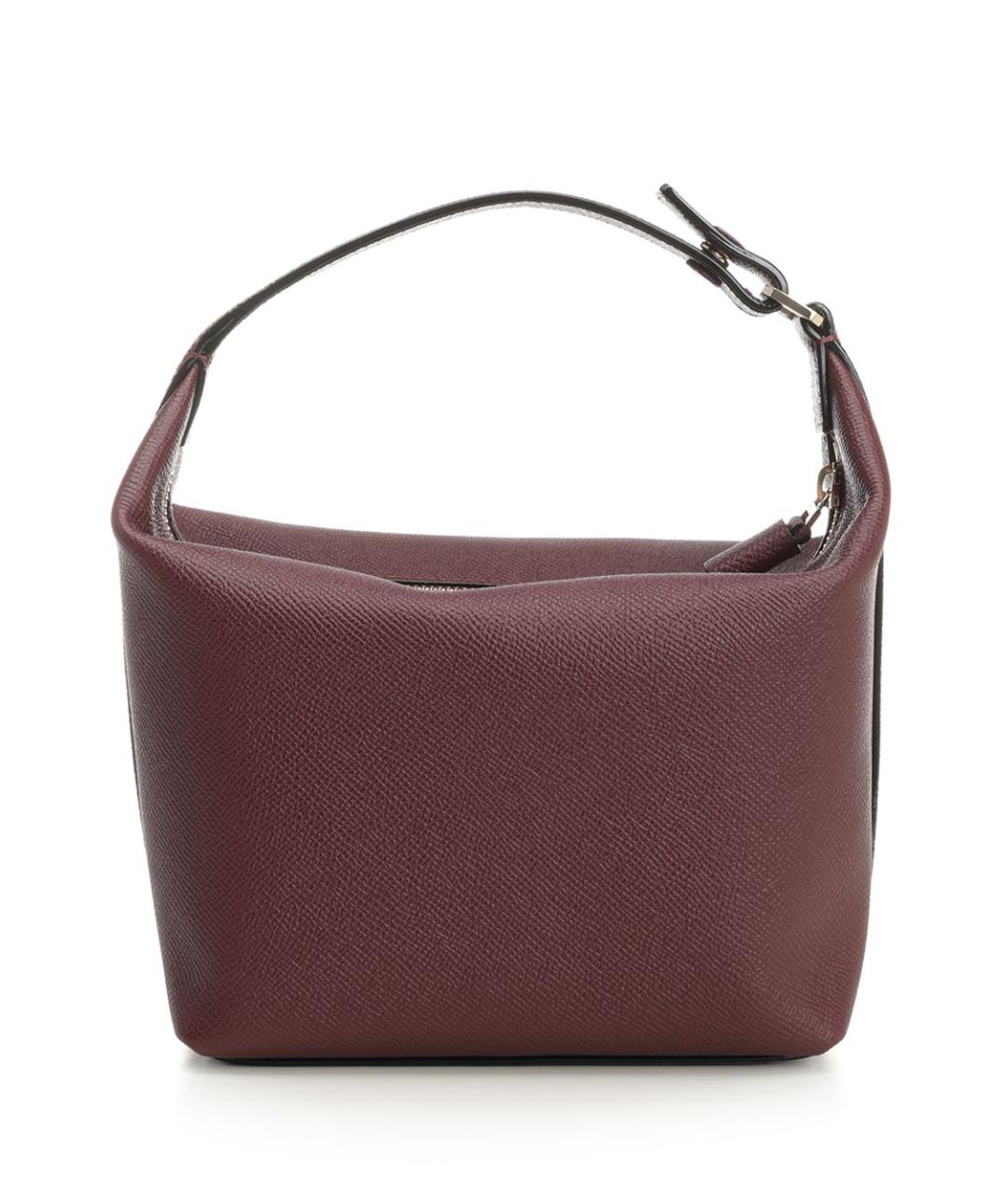 VALEXTRA Бордовая кожаная сумка с короткими ручками, фото 3