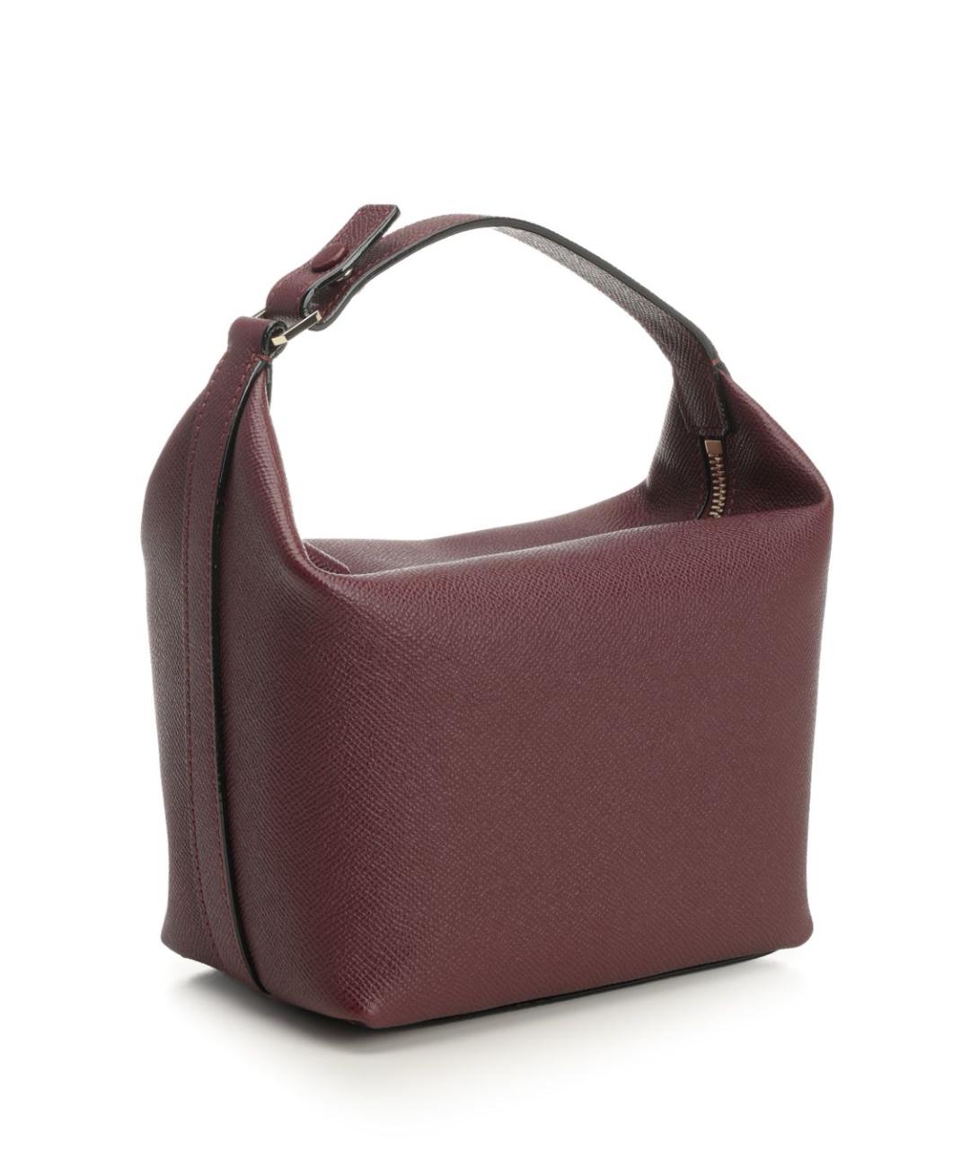 VALEXTRA Бордовая кожаная сумка с короткими ручками, фото 2